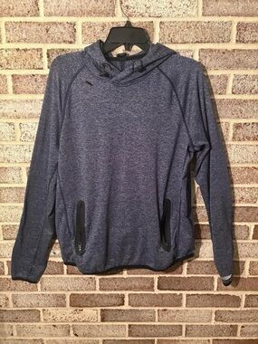 Men's Hooded Performance Pullover Jacket - Heather Navy